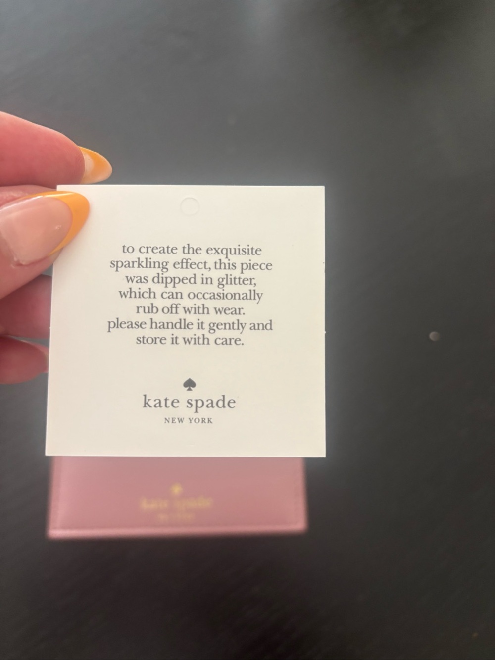kate spade chunky glitter dusty pink Leather Card Case - Picture 6 of 6